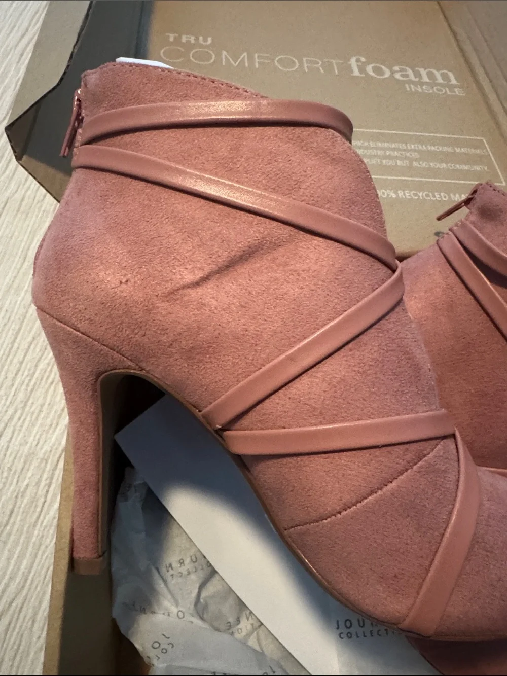 ✨ Women’s Size 7 ✨ Journee Collection Samara Blush Peep toe heels